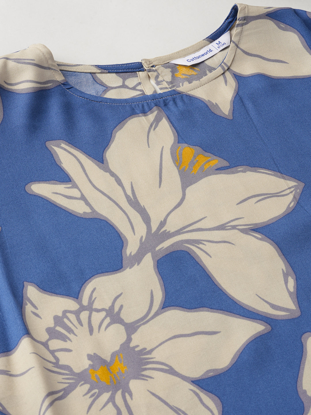 Women's Blue 100% Viscose Regular Fit Blouse