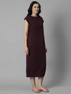 Women's Wine 100% Organic Cotton Regular Fit Knit Dress