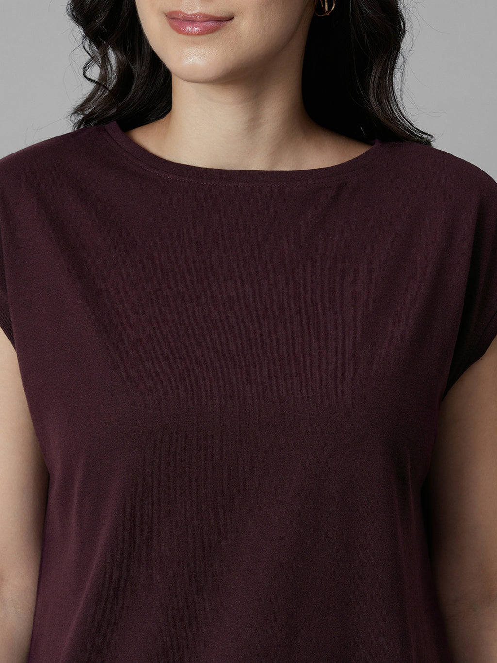 Women's Wine 100% Organic Cotton Regular Fit Knit Dress