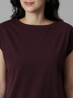 Women's Wine 100% Organic Cotton Regular Fit Knit Dress