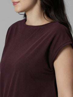 Women's Wine 100% Organic Cotton Regular Fit Knit Dress
