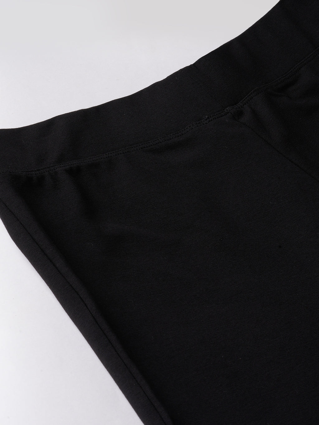 Women's Black Cotton Elastane Regular Fit Knit Pant