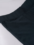 Women's Navy Cotton Elastane Regular Fit Knit Pant
