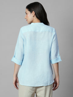 Women's Sky 100% Linen Regular Fit Blouse