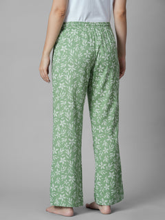 Women's Green 100% Viscose Regular Fit Pyjama