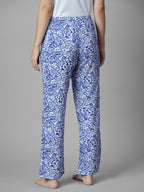 Women's Blue 100% Viscose Regular Fit Pyjama