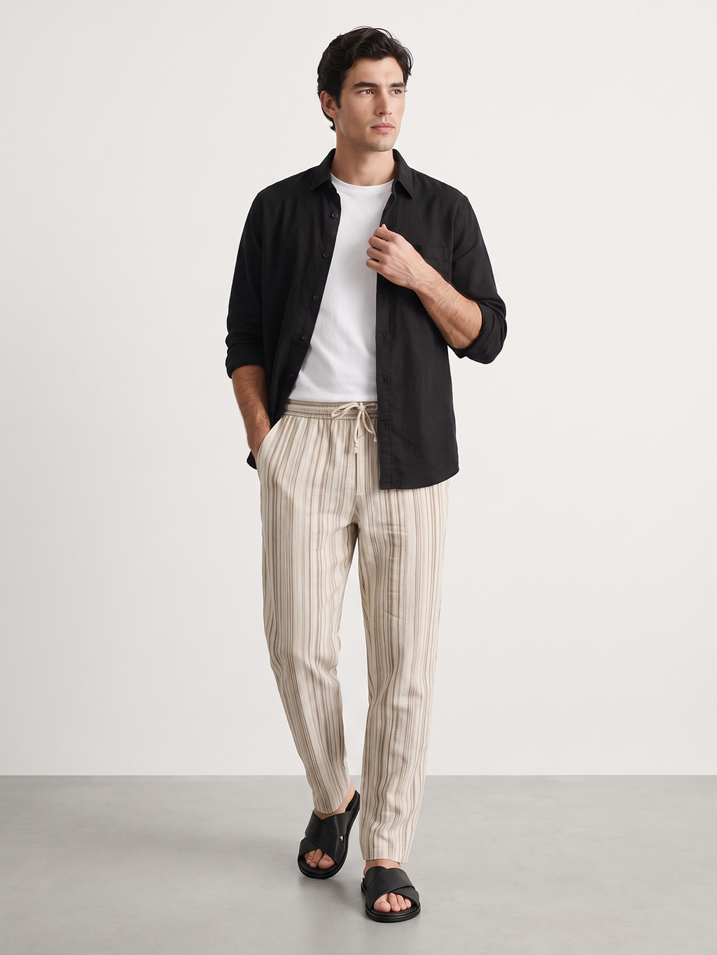 Men's Brown 100% Cotton Regular Fit Pant