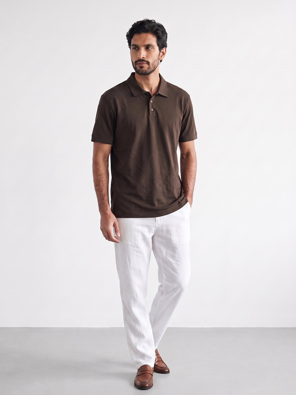 Men's 100% Cotton  Regular Fit Tshirt Brown