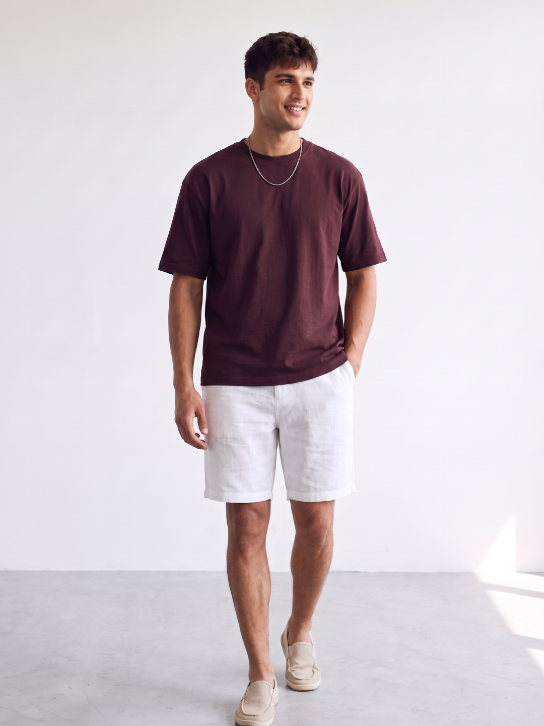 Men's 100% Cotton Relax Fit Tshirt Wine