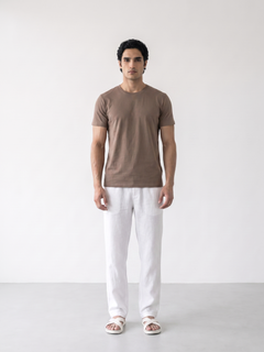Men's Khaki 100% Organic Cotton Regular Fit Tshirt