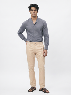 Men's Navy Tencel Linen Regular Fit Shirt
