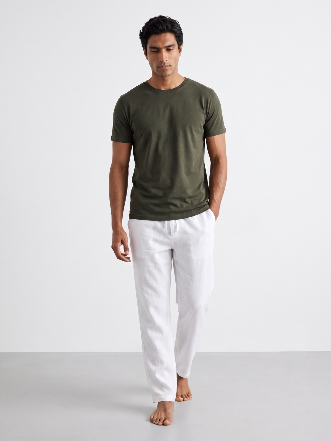 Men's Darkgreen 100% Organic Cotton Regular Fit Tshirt