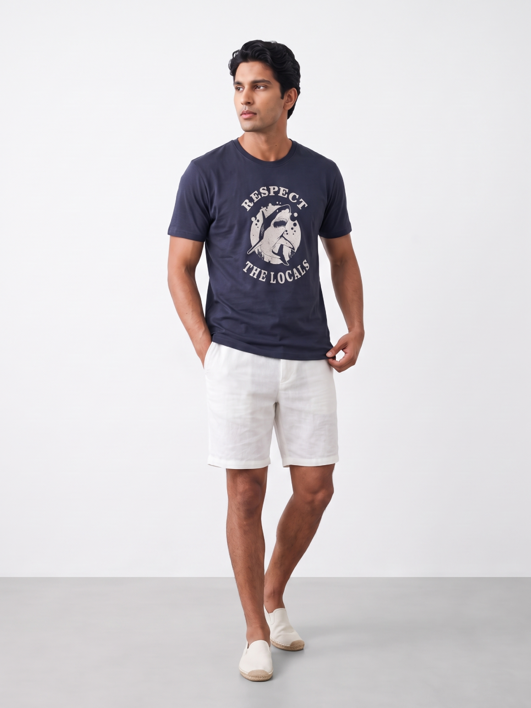 Men's 100% Organic Cotton Regular Fit Tshirt Navy