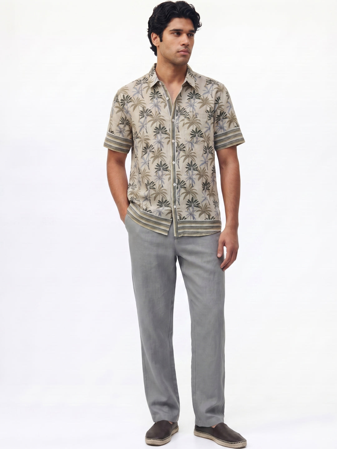 Men's Green 100% Modal Regular Fit Shirt