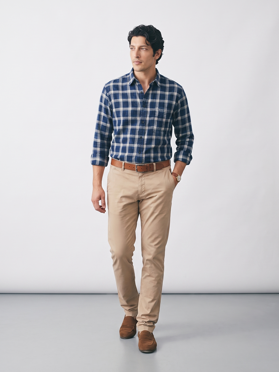 Men's 100% Cotton Regular Fit Shirt Navy