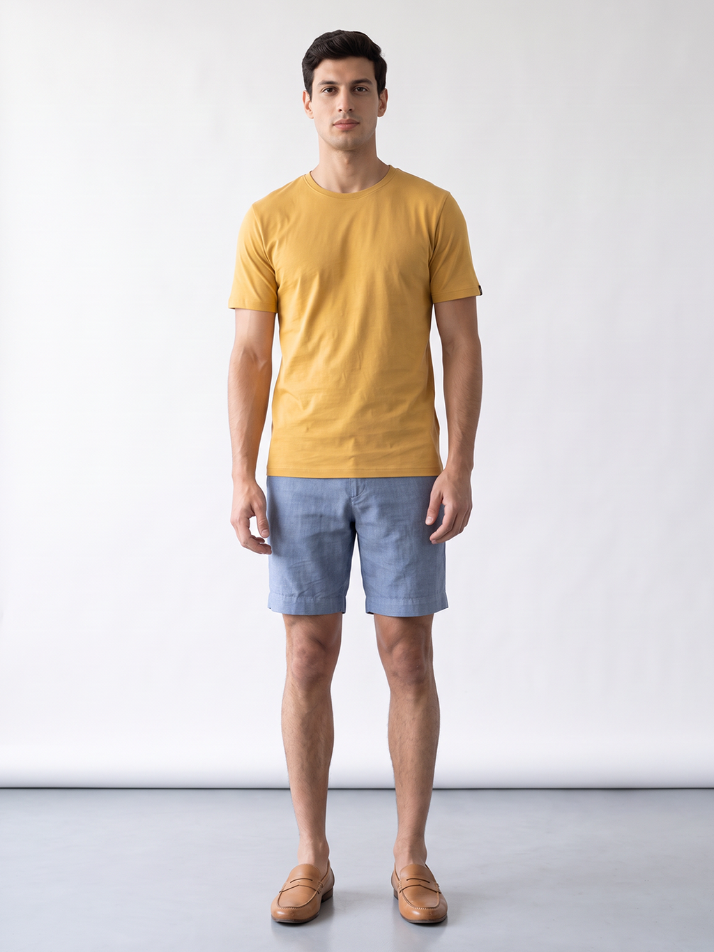 Men's 100% Cotton Regular Fit Tshirt Mustard