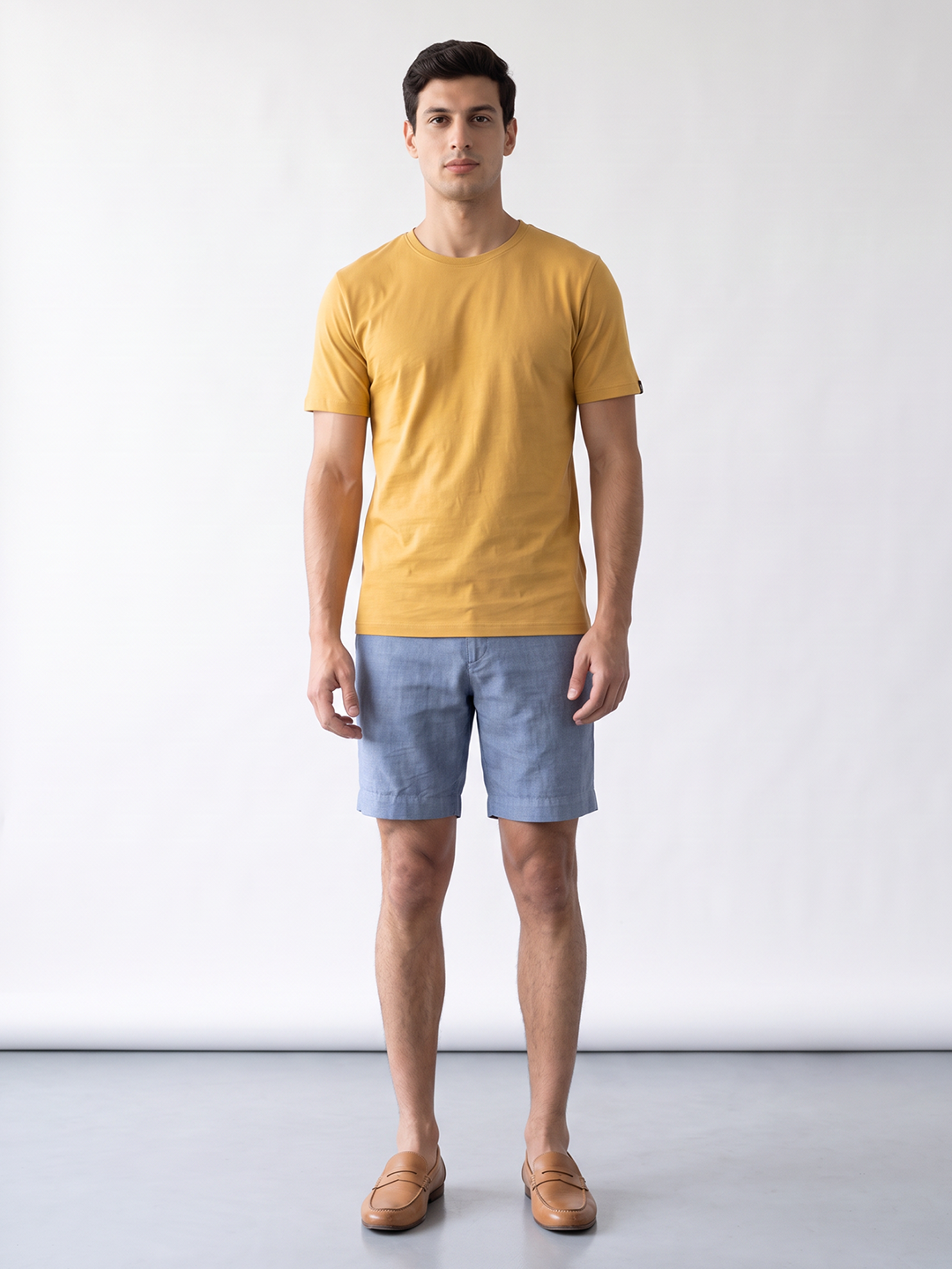 Men's 100% Cotton Regular Fit Tshirt Mustard