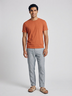 Men's Rust Cotton Bamboo Elastane Regular Fit Tshirt