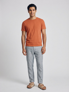 Men's Rust Cotton Bamboo Elastane Regular Fit Tshirt