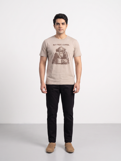 Men's 100% Organic Cotton Regular Fit Tshirt Sand