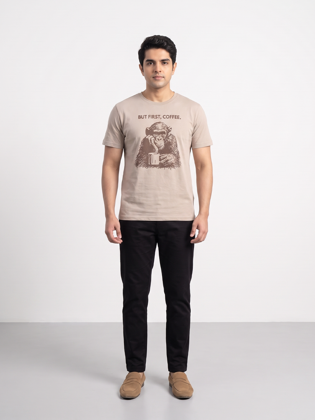 Men's 100% Organic Cotton Regular Fit Tshirt Sand