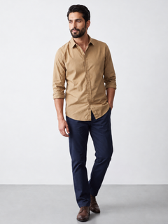 Men's 100% Cotton Regular Fit Shirt Khaki