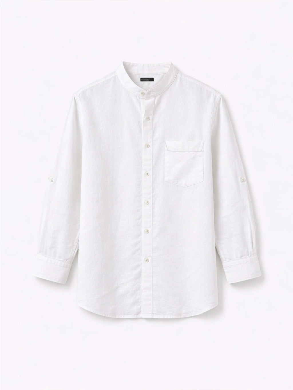 Men's White Linen Cotton Regular Fit Shirt