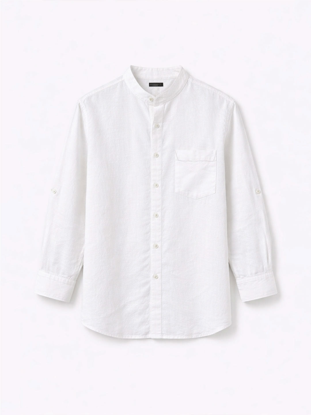 Men's White Linen Cotton Regular Fit Shirt