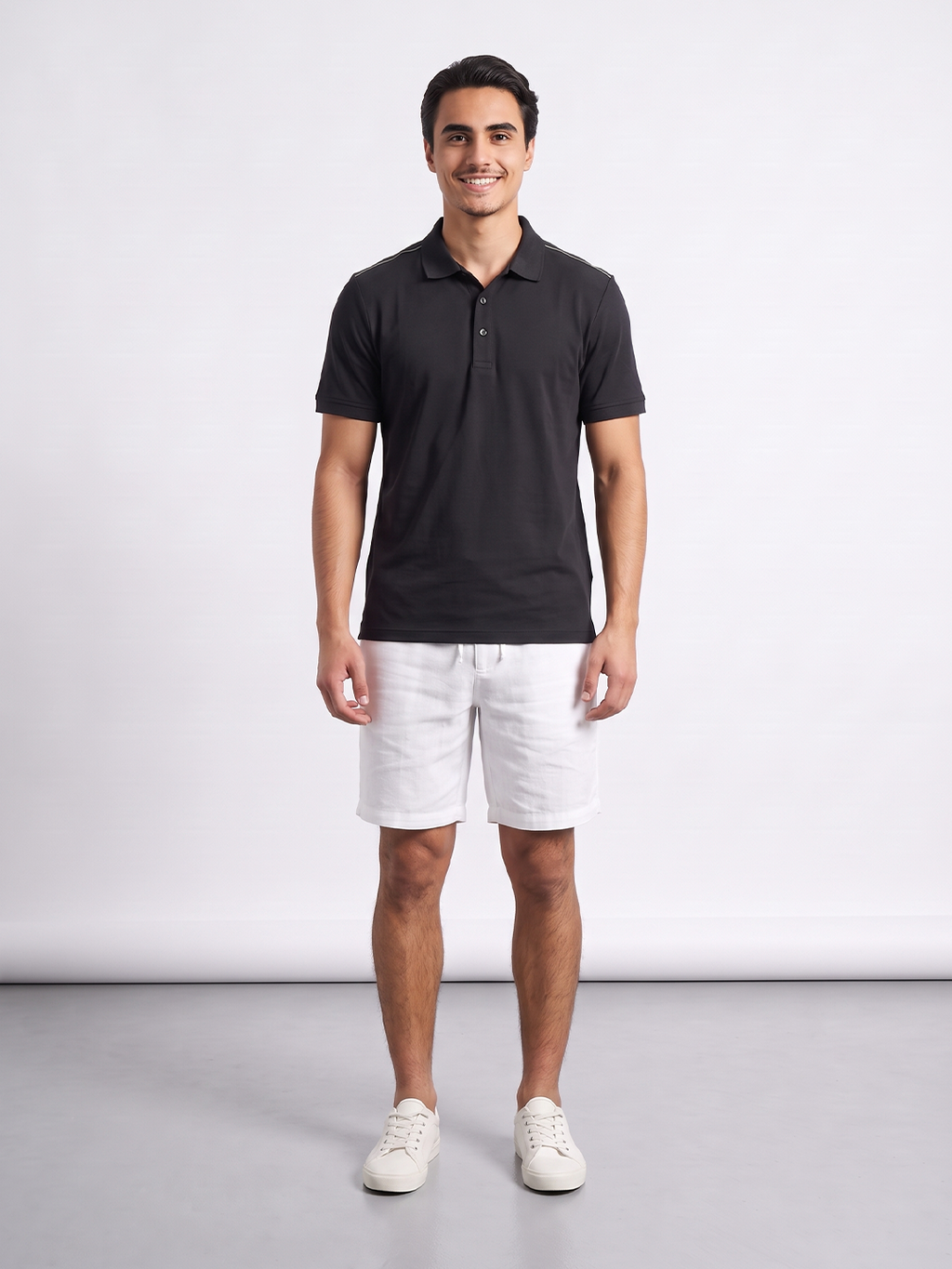 Men's Navy Cotton Elastane Slim Fit Tshirt