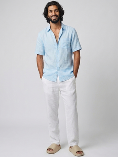 Men's Sky 100% Linen Regular Fit Shirt