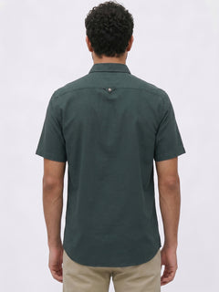 Men's Green Oxford 100% Cotton Regular Fit Shirt