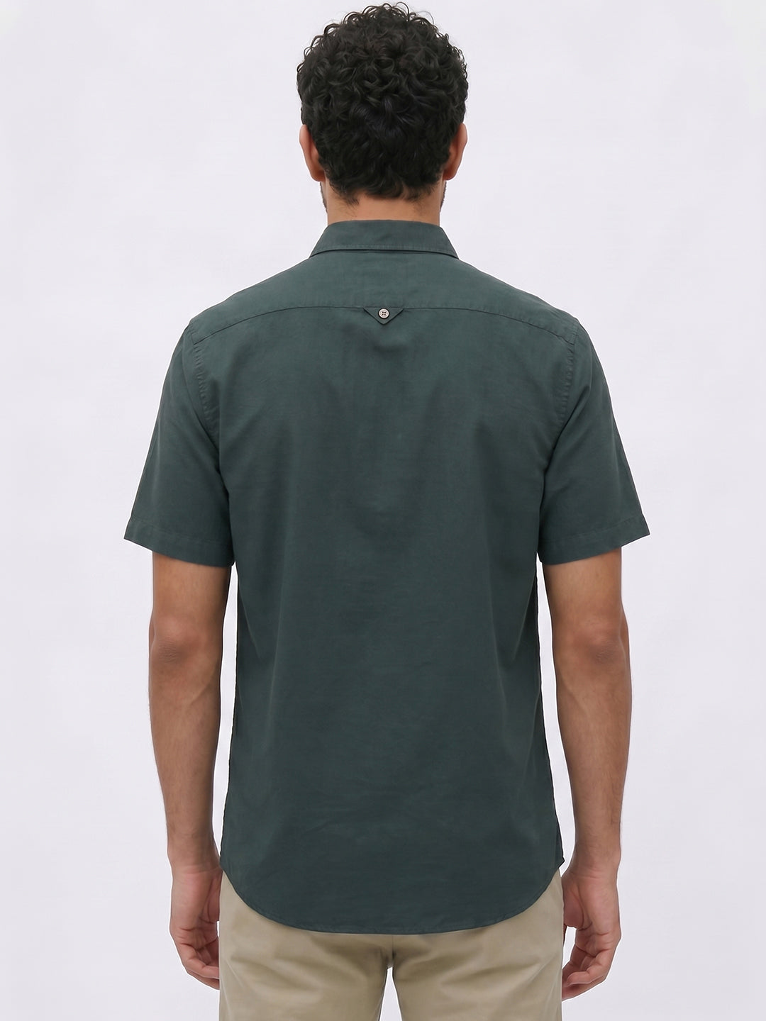 Men's Green 100% Cotton Regular Fit Shirt