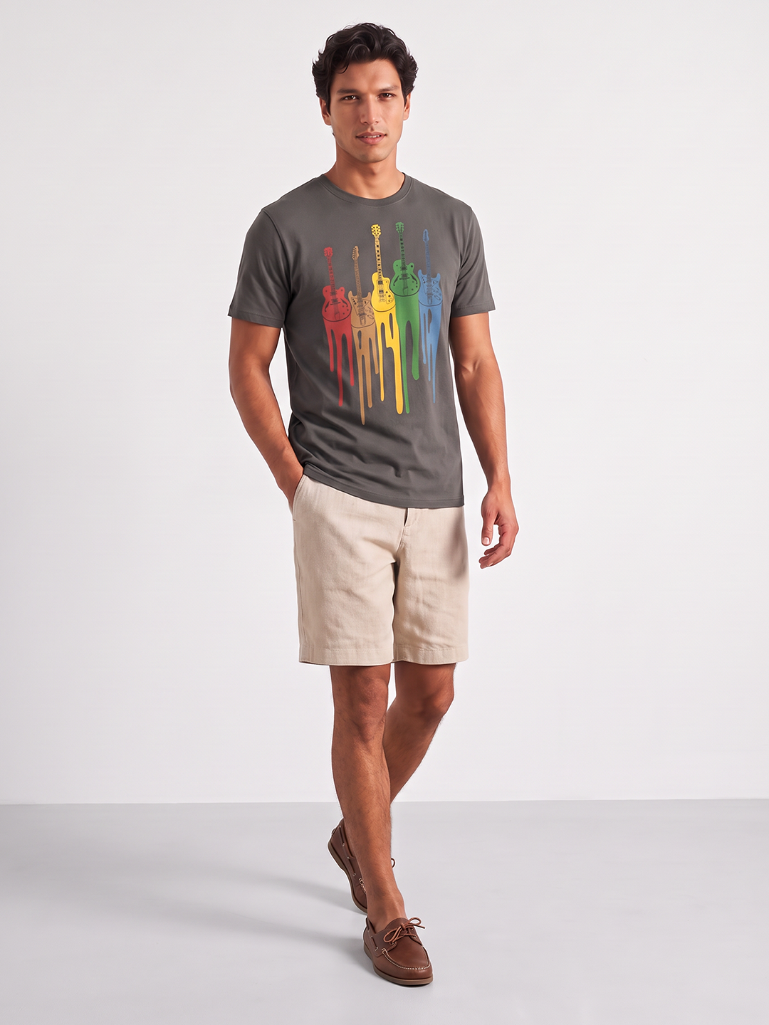 Men's 100% Organic Cotton Regular Fit Tshirt Charcoal
