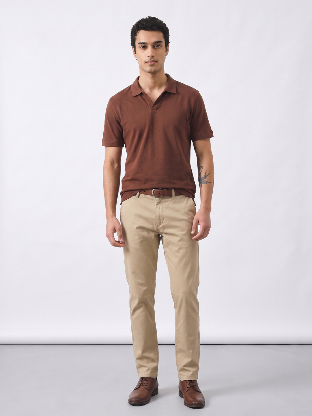 Men's 100% Cotton  Regular Fit Tshirt Brick
