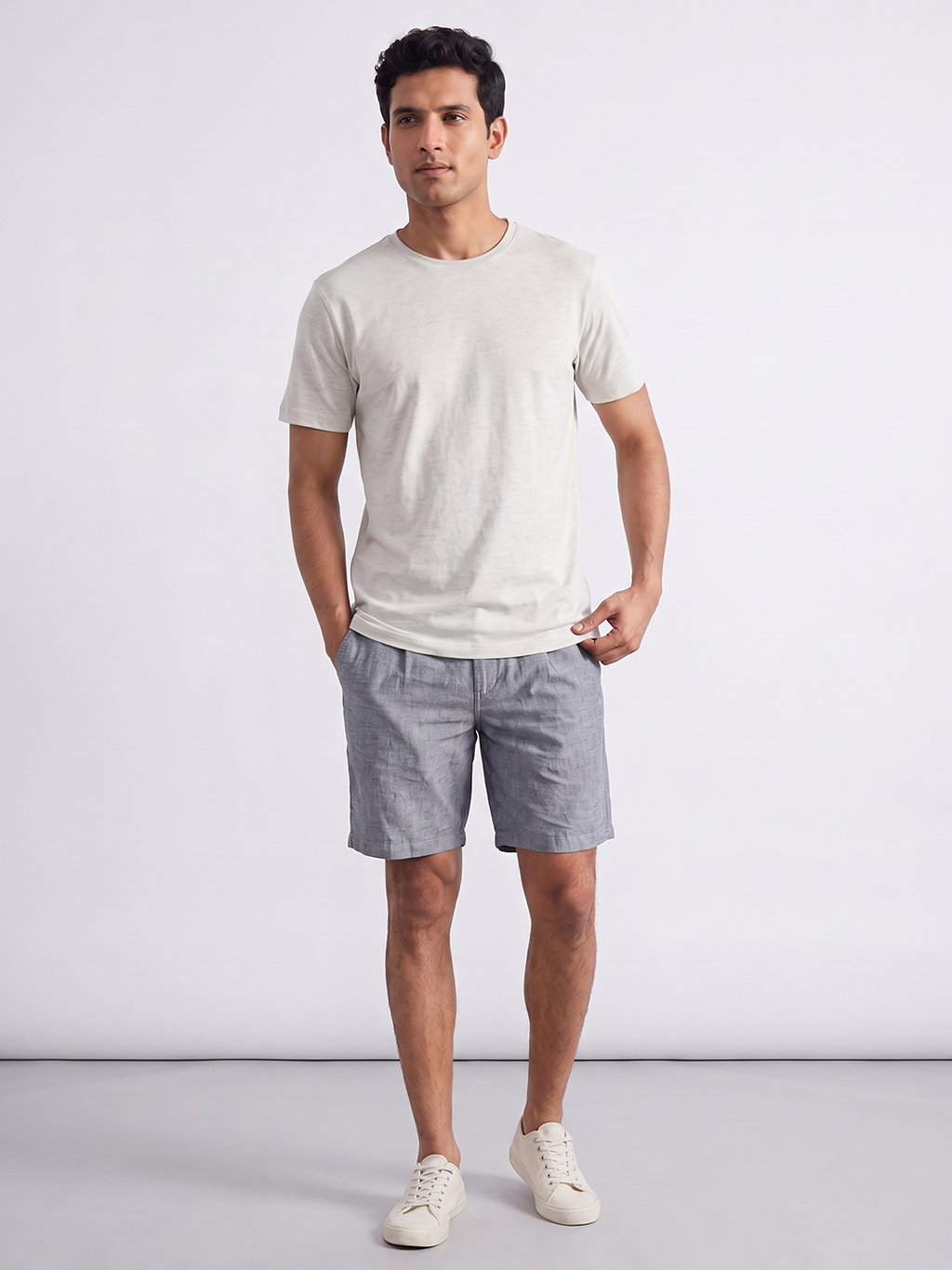 Men's 100% Cotton  Regular Fit Tshirt Ecru