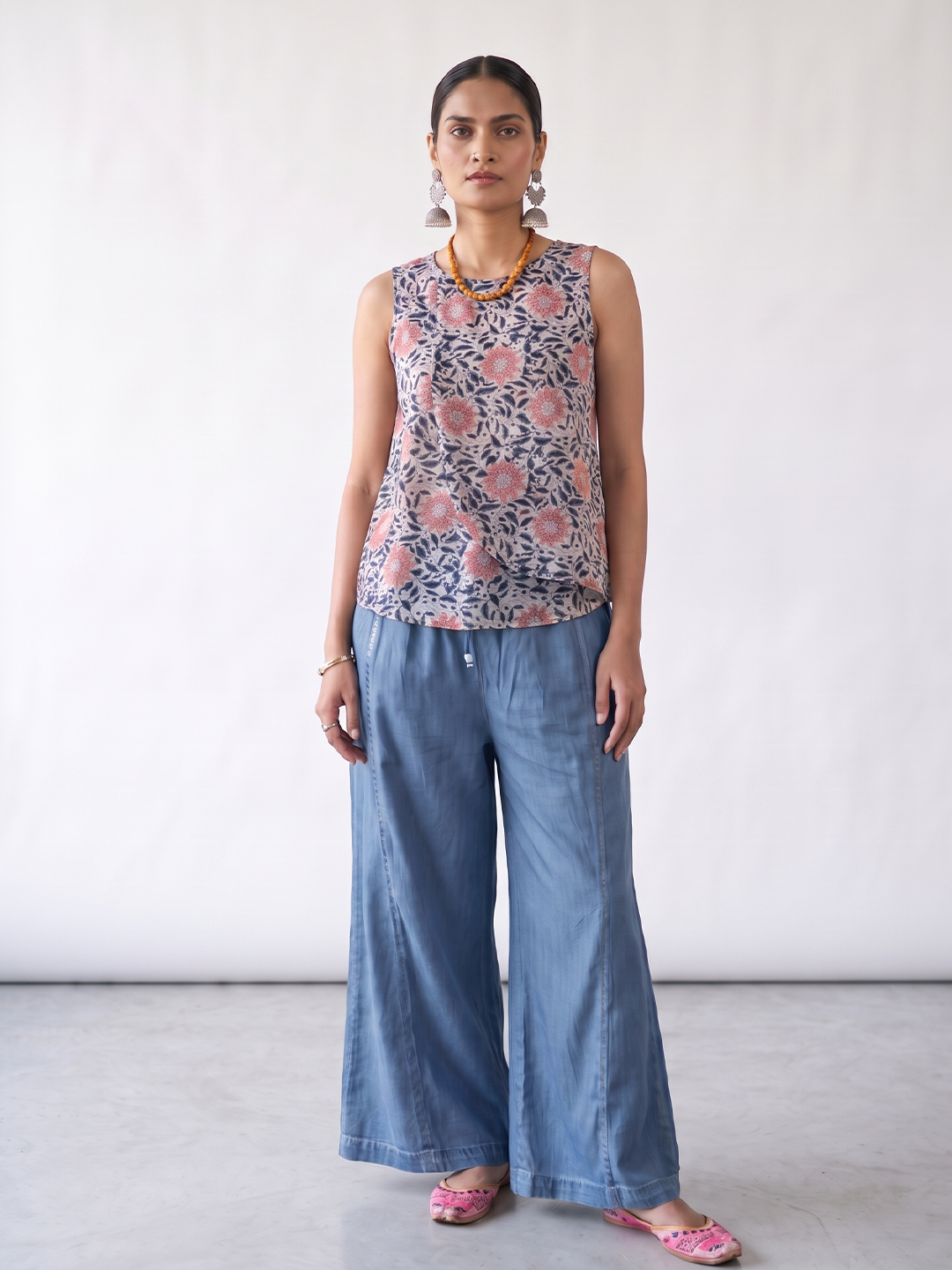 Women's Cotton Silk Regular Fit Blouse Peach