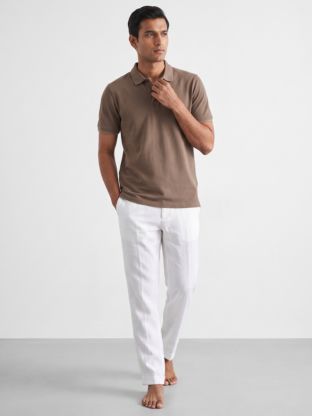 Men's Brown 100% Organic Cotton Regular Fit Tshirt