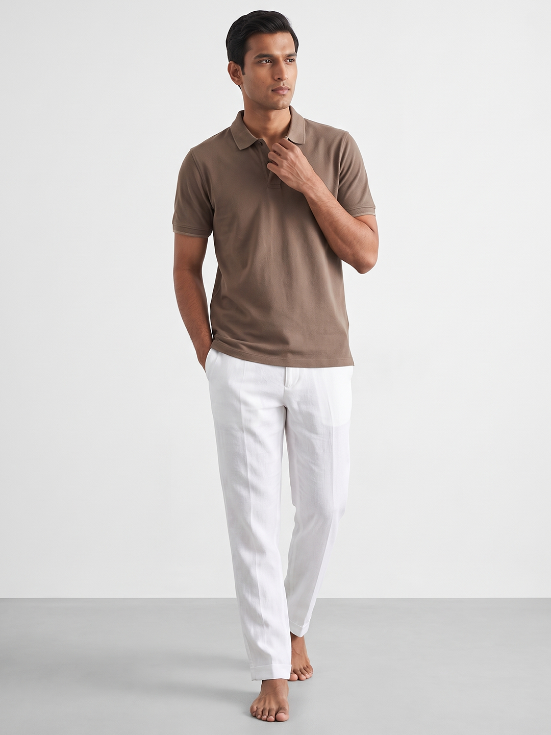 Men's Brown 100% Organic Cotton Regular Fit Tshirt