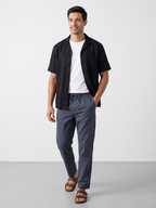 Men's Cotton Lycra Regular Fit Pocket Pants Navy