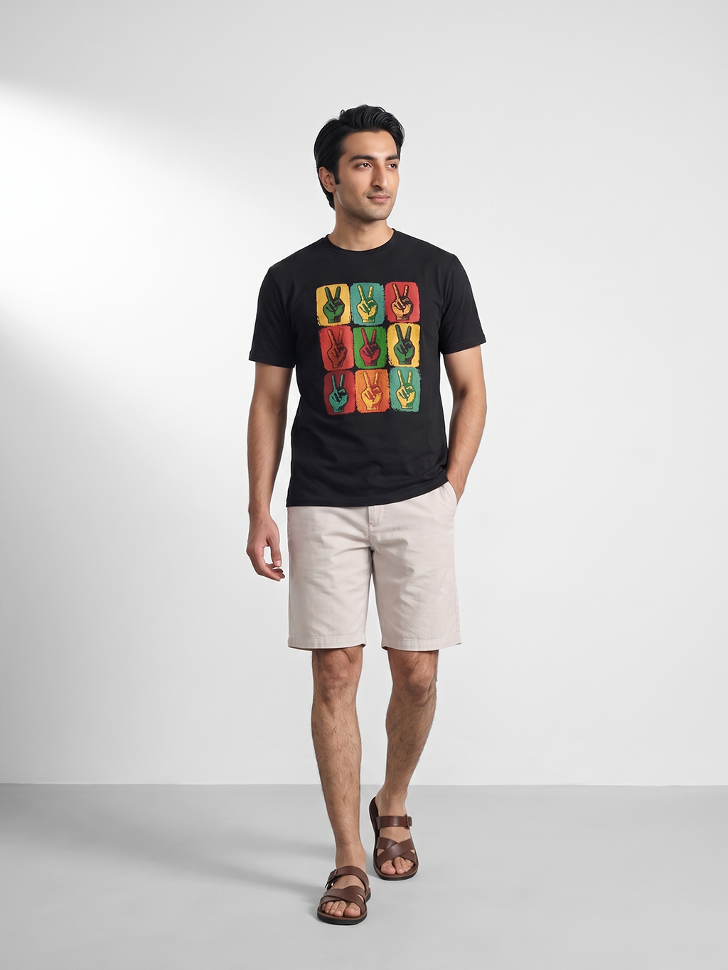 Men's 100% Organic Cotton Regular Fit Tshirt Black