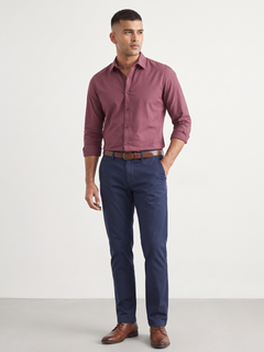 Men's 100% Cotton Regular Fit Shirt Wine