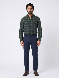 Men's Green 100% Cotton Regular Fit Shirt