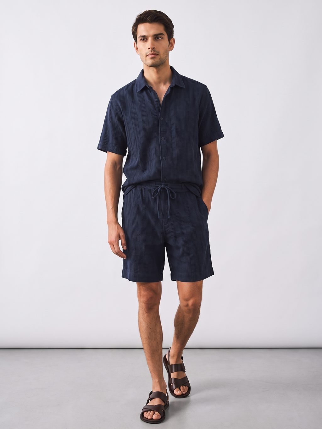 Men's 100% Cotton Regular Fit Shorts Navy