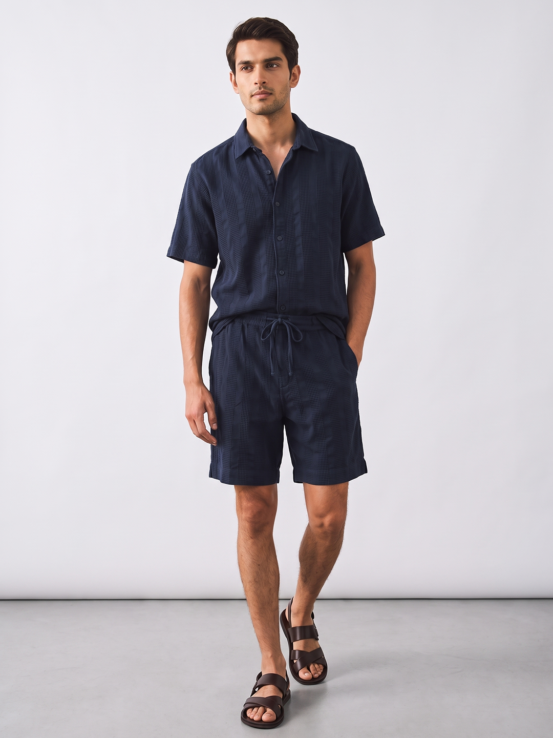 Men's 100% Cotton Regular Fit Shorts Navy