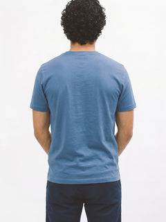 Men's Blue Cotton Bamboo Elastane Regular Fit Tshirt