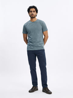 Men's Olive Cotton Bamboo Elastane Regular Fit Tshirt