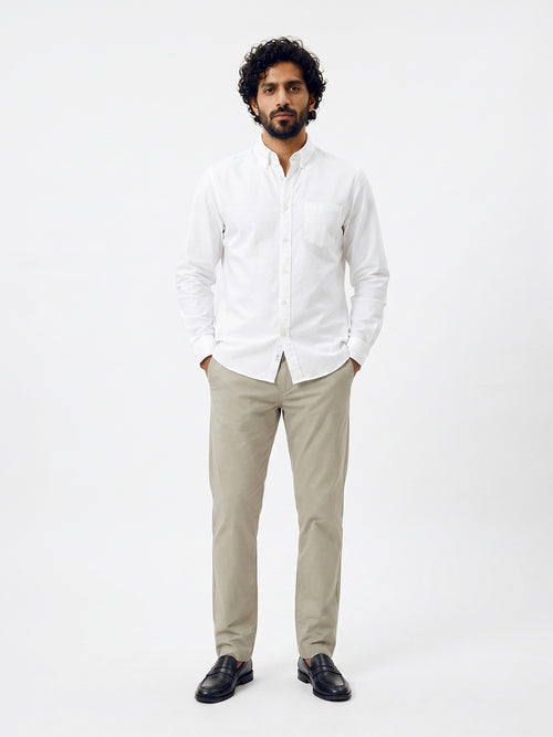 Men's White Oxford 100% Cotton Regular Fit Shirt