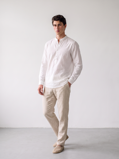 Men's White 100% Cotton Regular Fit Shirt