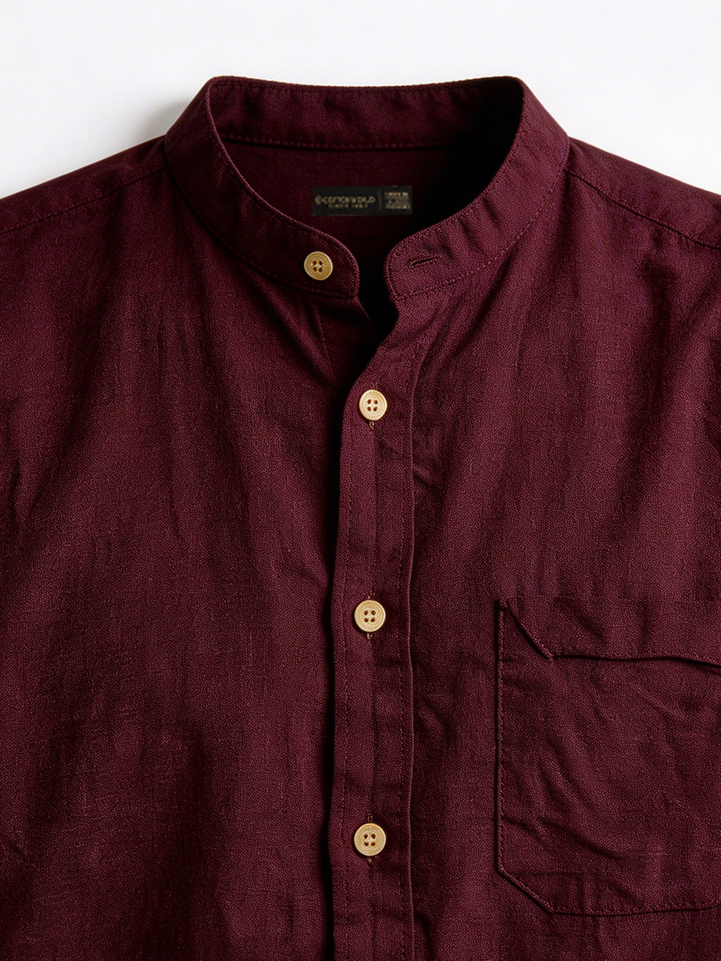 Men's Plum Linen Cotton Regular Fit Shirt