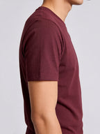 Men's Wine Cotton Bamboo Elastane Regular Fit Tshirt